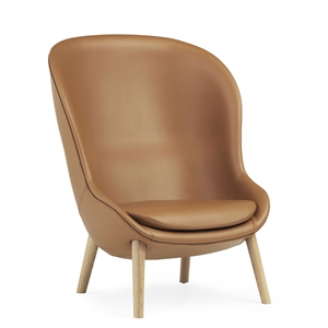 Normann Copenhagen Hyg Sillón Alto Roble/Piel Brandy