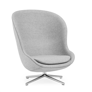 Normann Copenhagen Hyg Sillón con Estructura Giratoria Alto Aluminio/ Gris LDS16