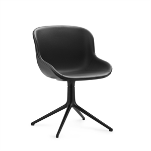 Silla Giratoria Tapizada Normann Copenhagen Hyg Aluminio Negro/cuero Negro en 41599