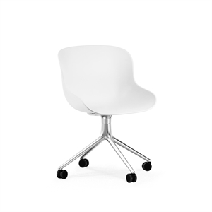 Normann Copenhagen Hyg Silla Giratoria con Ruedas Aluminio/ Blanco