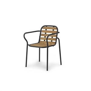 Normann Copenhagen Vig Silla de Exterior con Reposabrazos Negro/Robinia