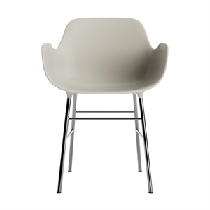 Silla De Comedor Form Normann Copenhagen Con Reposabrazos Gris Claro/ Cromo