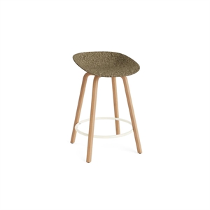 Taburete de bar Normann Copenhagen Mate de 65 cm en madera de haya/ Crema/algas