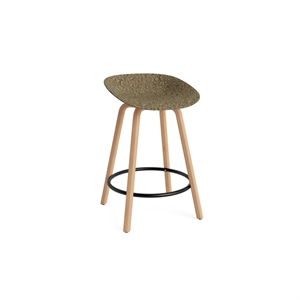 Taburete de bar Normann Copenhagen Mate de 65 cm en madera de haya/ Negro/algas