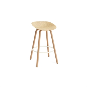 Taburete de Bar Mate Normann Copenhagen de 75 cm en Madera de Haya/ Crema/cáñamo