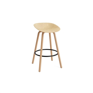 Taburete de Bar Mate Normann Copenhagen de 75 cm en Madera de Haya/ Negro/cáñamo