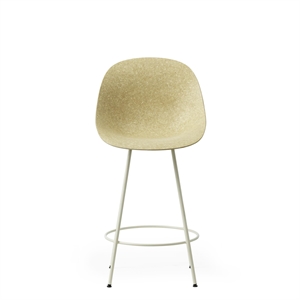 Taburete de Bar Normann Copenhagen Mate con Respaldo 65 cm Crema/ Acero/Cáñamo