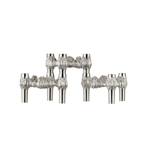 Juego de 3 Candelabros STOFF Nagel Quist en Cromo Pulido