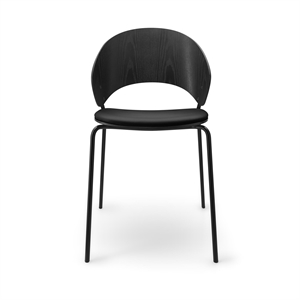 Silla de Comedor Eva Solo Dosina Asiento Tapizado Negro/ Cuero Negro