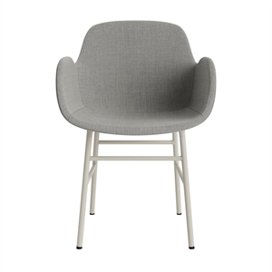 Silla De Comedor Form Normann Copenhagen Con Reposabrazos Tapizada Grupo 2 Gris Claro/Acero