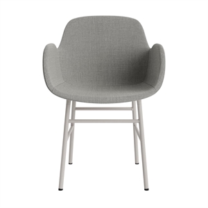 Silla De Comedor Form Normann Copenhagen Con Reposabrazos Tapizada Grupo 2 Gris Cálido/Acero