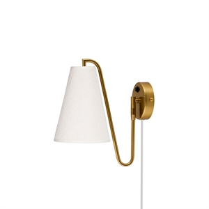Globen Lighting Lou Lámpara de Pared Bouclé Blanco/ Latón
