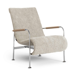 Sillón Swedese Serpentine Cromo/ Piel de oveja Moonlight/Naturaleza 8800