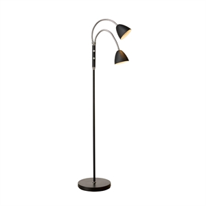 Lámpara de Pie Halo Design Room de 2 Brazos en Cromo Negro