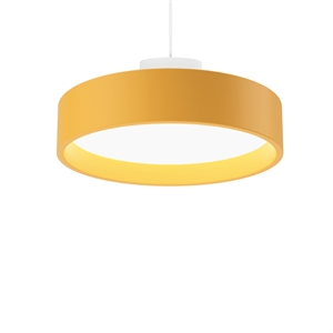 Lámpara Colgante Circular Louis Poulsen LP con Difusor de Ópalo, Diámetro 45, 3000 K, con Interruptor Dali, Color Amarillo Tenue