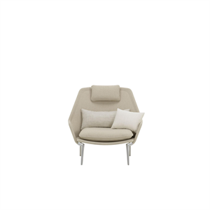 Sillón Vitra Slow Flocca 0650/ Beige 02/ Cromo