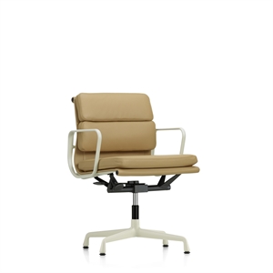 Silla de Oficina Vitra Soft Pad EA 231 con Mecanismo Giratorio, Reposabrazos E Inclinación, Color Tiza/camello