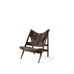 Sillón de Punto Audo Roble Teñido Oscuro/piel de Oveja Rizada