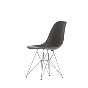 Silla de Comedor Vitra Eames Plastic DSR Negro profundo/Cromo