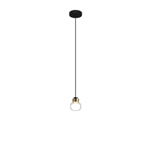 Lámpara Colgante TOOY Nabila 552.21L, Negro/Latón Pulido /cristal Transparente .