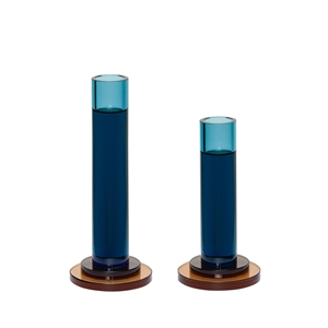 Hübsch Comet - Juego de 2 Candelabros, Azul