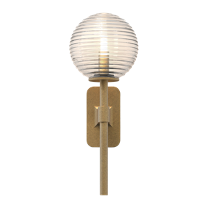 Astro Tacoma Lámpara de Pared Simple Latón Antiguo y Pantalla Estriada Transparente