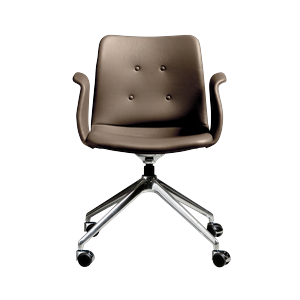 Silla de Comedor Bent Hansen Primum de 4 Estrellas con Ruedas, Acero pulido/Zenso 3 292