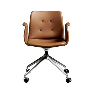 Silla de Comedor Bent Hansen Primum de 4 Estrellas con Ruedas, Acero pulido/Zenso 3 223