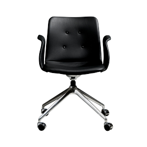 Silla de Comedor Bent Hansen Primum de 4 Estrellas con Ruedas, Acero pulido/Zenso 3 207