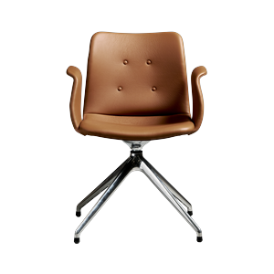 Silla de Comedor Bent Hansen Primum de 4 Estrellas con Asiento Giratorio, Acero pulido/Zenso 3 223