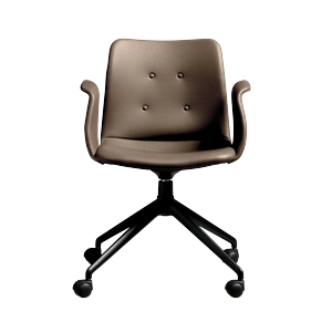 Silla de Comedor Bent Hansen Primum de 4 Estrellas con Ruedas y Asiento Giratorio, Negro/Zenso 3 292