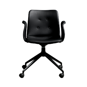 Silla de Comedor Bent Hansen Primum de 4 Estrellas con Ruedas y Asiento Giratorio, Negro/Zenso 3 207