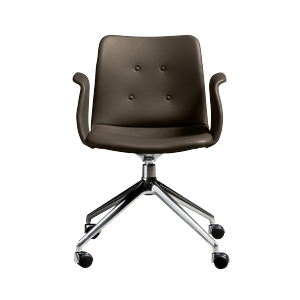 Silla de Comedor Bent Hansen Primum de 4 Estrellas con Ruedas Giratorias, Acero pulido/Zenso 3 230