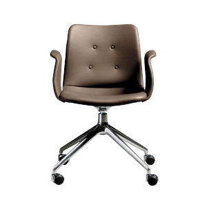 Silla de Comedor Bent Hansen Primum de 4 Estrellas con Ruedas Giratorias, Acero pulido/Zenso 3 292