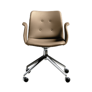 Silla de Comedor Bent Hansen Primum de 4 Estrellas con Ruedas Giratorias, Acero pulido/Zenso 3 228