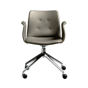 Silla de Comedor Bent Hansen Primum de 4 Estrellas con Ruedas Giratorias, Acero pulido/Zenso 3 214