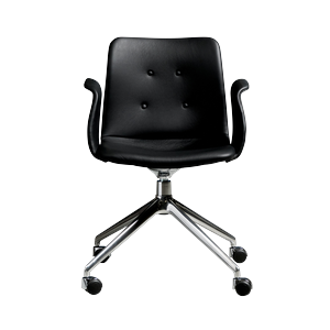 Silla de Comedor Bent Hansen Primum de 4 Estrellas con Asiento Giratorio y Ruedas, Acero pulido/Zenso 3 207
