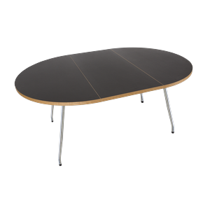 Mesa de Comedor Bent Hansen Primum de Linóleo Negro y Metal Inoxidable