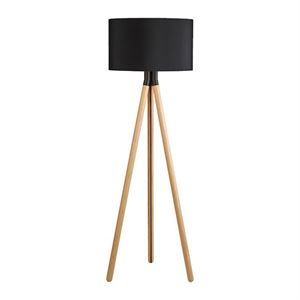 Darø Paso Wood 50 F1 Lámpara de Pie Con Base de Roble - Negro / Negro