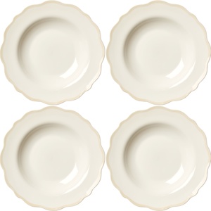 Cuenco Decotique Fleur 23 cm Juego de 4 Blanco/ Arena