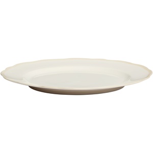 Plato Decorativo Fleur de 28 Cm, Juego de 4, Blanco/ Arena