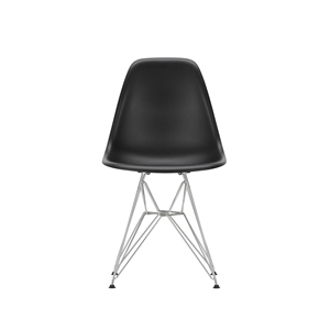 Silla de Comedor Vitra Eames Plastic DSR Negro profundo/Cromo