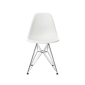 Silla de Comedor Vitra Eames Plastic DSR Blanco/ Cromo