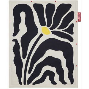 Alfombra Fatboy Flying Carpet de 140x180 cm, Crema botánico/ Negro.