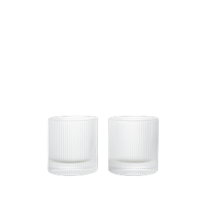 Vaso de Vidrio Ondulado Ferm Living de 25 Cl, Juego de 2, Transparente
