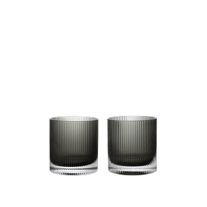 Vaso de Vidrio Ondulado Ferm Living de 25 Cl, Juego de 2, Gris Ahumado