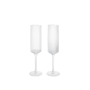 Copa de Champán Ferm Living Ripple de 15 Cl, Juego de 2, Transparente