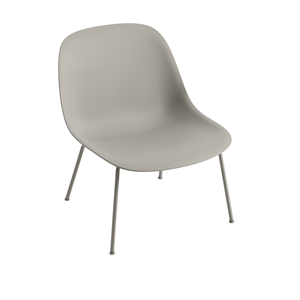 Sillón Muuto de Fibra con Base de Tubo Gris/ Gris