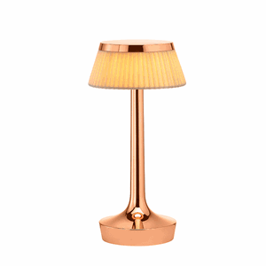 Flos Bon Jour Unplugged Table Lamp Copper Frame and textile Shade