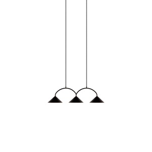 Negro Colgante Globen Lighting Curve 3 Lámpara Colgante